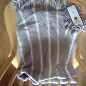 Gray Striped Throw Blanket